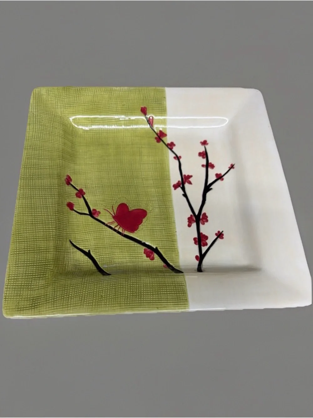 Pier 1 Vtg Sample Porcelain Square Ceramic Serving Plates - Set of 2